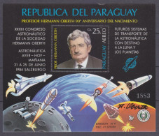 1984 Paraguay 3789/B405 Hermann Oberth Rocket Pioneer 45,00 € - Sud America