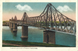 ROMANIA 1934 CONSTANTA - GENERAL VIEW OF CERNAVODA BRIDGE, THE DANUBE RIVER, ARCHITECTURE, PEOPLE - Romania