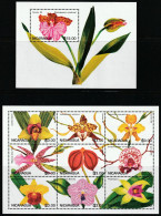 NICARAGUA - N°2066/74+ BLOC N°255 ** (1995) Fleurs : Orchidées - Nicaragua