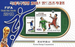 KOREA NORTH (DPR), 2018, Booklets 243 + 243a, FIFA World Cup Russia 2018, PERFORATED + UNPERFORATED VERSION - Korea, North