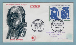 FDC France 1961 - Les Nus Bleus D'Henri Matisse - YT 1320 - Paris - 1960-1969