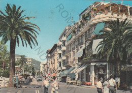 CARTOLINA  C8 ALASSIO,SAVONA,LIGURIA-RIVIERA DEI FIORI-CAFFE ROMA-MARE,SOLE,BARCHE A VELA,BOLLO STACCATO,VIAGGIATA 1960 - La Spezia