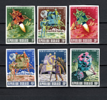 Togo 1969 Space, Apollo 11 Moonlanding Set Of 6 Imperf. MNH -scarce- - Africa