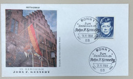 PN) 1964 GERMANY, ANNIVERSARY OF THE DEATH OF JOHN F.KENNEDY, BLUE, FDC XF - Autres & Non Classés