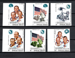 Togo 1970 Space, Apollo 13 Set Of 6 Imperf. With Overprint MNH -scarce- - Afrika