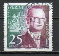 Sweden, 1998, King Carl XVI Gustaf Accession 25th Anniv, Letter, USED - Used Stamps