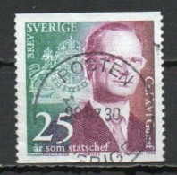 Sweden, 1998, King Carl XVI Gustaf Accession 25th Anniv, Letter, USED - Used Stamps