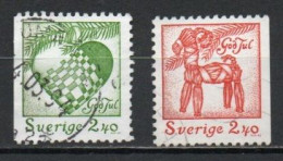 Sweden, 1993, Christmas, Set/2 X Perf 3 Sides, USED - Gebraucht