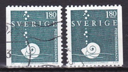 Sweden, 1983, Fresh Water Snail, 1.80kr/2 X Perf 3 Sides, USED - Used Stamps