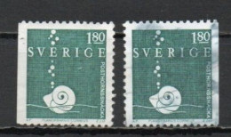 Sweden, 1983, Fresh Water Snail, 1.80kr/2 X Perf 3 Sides, USED - Used Stamps