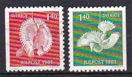 Sweden, 1981, Christmas, Set/2 X Perf 3 Sides, USED - Gebraucht