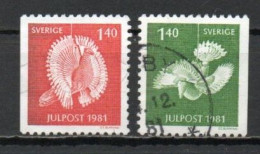 Sweden, 1981, Christmas, Set/2 X Perf 3 Sides, USED - Used Stamps