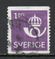 Sweden, 1987, New Post Office Emblem, 1.80kr, USED - Usados