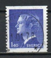 Sweden, 1977, King Carl XVI Gustaf, 1.40kr, USED - Used Stamps