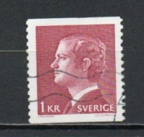 Sweden, 1974, King Carl XVI Gustaf, 1kr/Perf 2 Sides, USED - Oblitérés