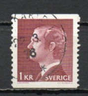 Sweden, 1974, King Carl XVI Gustaf, 1kr/Perf 2 Sides, USED - Gebraucht