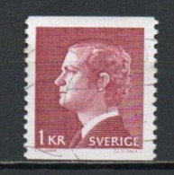 Sweden, 1974, King Carl XVI Gustaf, 1kr/Perf 2 Sides, USED - Usados