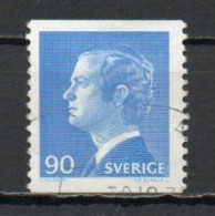 Sweden, 1975, King Carl XVI Gustaf, 90ö/Perf 2 Sides, USED - Oblitérés