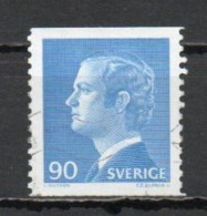 Sweden, 1975, King Carl XVI Gustaf, 90ö/Perf 2 Sides, USED - Oblitérés