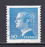 Sweden, 1975, King Carl XVI Gustaf, 90ö/Perf 2 Sides, USED - Gebruikt