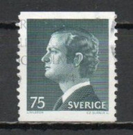 Sweden, 1974, King Carl XVI Gustaf, 75ö/Perf 2 Sides, USED - Oblitérés
