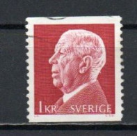 Sweden, 1972, King Gustaf VI Adolf, 1kr/Perf 2 Sides, USED - Gebraucht