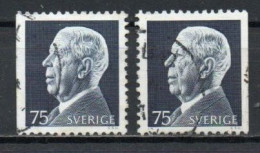 Sweden, 1973, King Gustaf VI Adolf, 75ö/2 X Perf 3 Sides, USED - Gebruikt