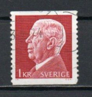 Sweden, 1972, King Gustaf VI Adolf, 1kr/Perf 2 Sides, USED - Oblitérés