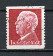 Sweden, 1972, King Gustaf VI Adolf, 1kr/Perf 2 Sides, USED - Usati