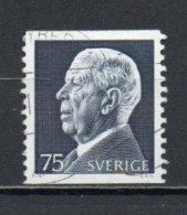 Sweden, 1972, King Gustaf VI Adolf, 75ö/Perf 2 Sides, USED - Gebruikt