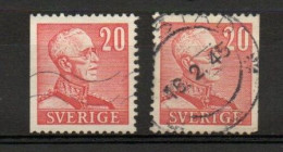 Sweden, 1942, King Gustaf V, 20ö/Large '20'/2 X Perf 3 Sides, USED - Used Stamps