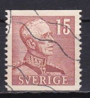 Sweden, 1942, King Gustaf V, 15ö/Perf 2 Sides, USED - Used Stamps