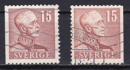 Sweden, 1945, King Gustaf V, 15ö/2 X Perf 3 Sides, USED - Gebraucht