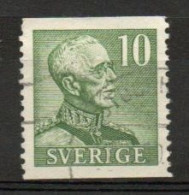 Sweden, 1948, King Gustaf V/Green, 10ö/Perf 2 Sides, USED - Gebraucht