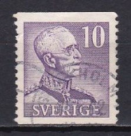 Sweden, 1939, King Gustaf V, 10ö/Violet Large '10'/Perf 2 Sides, USED - Gebruikt