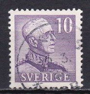 Sweden, 1939, King Gustaf V, 10ö/Violet Large '10'/Perf 4 Sides, USED - Used Stamps