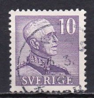 Sweden, 1939, King Gustaf V, 10ö/Violet Large '10'/Perf 4 Sides, USED - Gebruikt