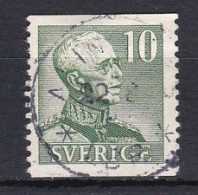 Sweden, 1948, King Gustaf V/Green, 10ö/Perf 2 Sides, USED - Used Stamps