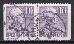 Sweden, 1939, King Gustaf V, 10ö/Violet Large '10'/Joined Pair, USED - Usati