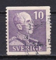 Sweden, 1939, King Gustaf V, 10ö/Violet Small '10'/Perf 2 Sides, USED - Usati