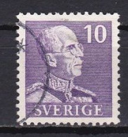 Sweden, 1939, King Gustaf V, 10ö/Violet Smalll '10'/Perf 4 Sides, USED - Used Stamps