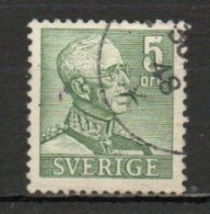 Sweden, 1946, King Gustaf V, 5ö/Green/Perf 4 Sides, USED - Gebruikt