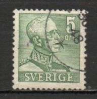 Sweden, 1946, King Gustaf V, 5ö/Green/Perf 4 Sides, USED - Usados