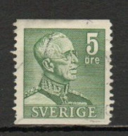 Sweden, 1941, King Gustaf V, 5ö/Green/Perf 2 Sides, USED - Gebruikt