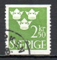 Sweden, 1961, Three Crowns, 2.50kr, USED - Used Stamps