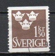 Sweden, 1962, Three Crowns, 1.50kr/Brown, USED - Usados