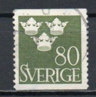 Sweden, 1948, Three Crowns, 80ö, USED - Gebraucht