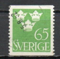 Sweden, 1949, Three Crowns, 65ö, USED - Oblitérés