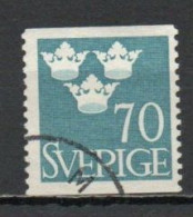 Sweden, 1949, Three Crowns, 70ö, USED - Gebruikt