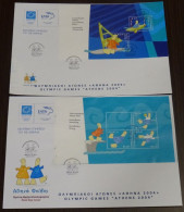 Greece 2003 Olympic Mascots Blocks Set FDC Large Envelope - FDC